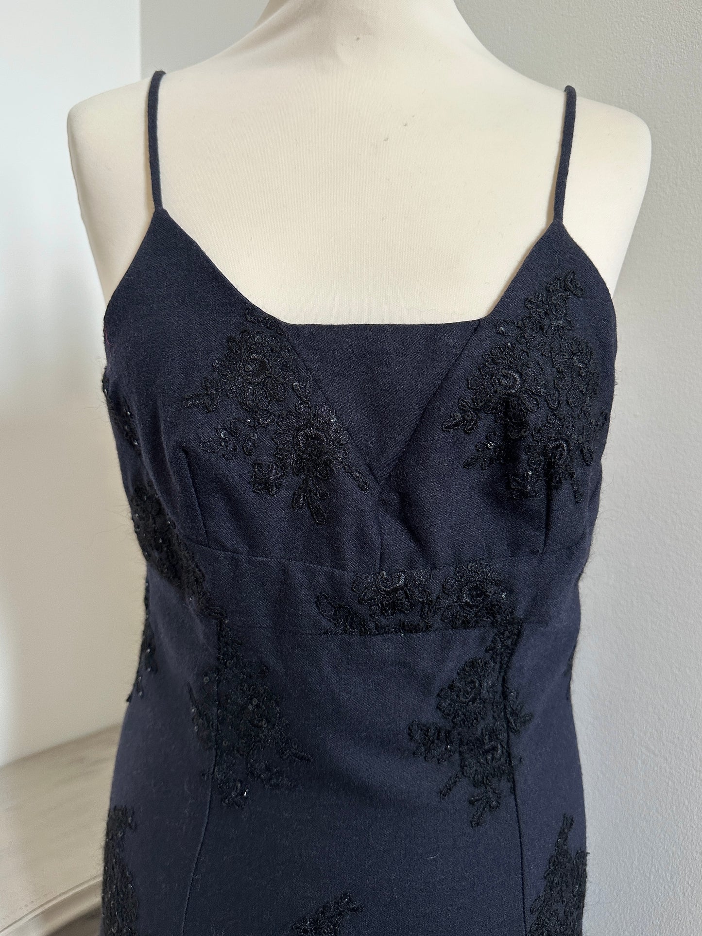 Abito Gio’ Guerreri Tubino in Lana Blu con Paillettes