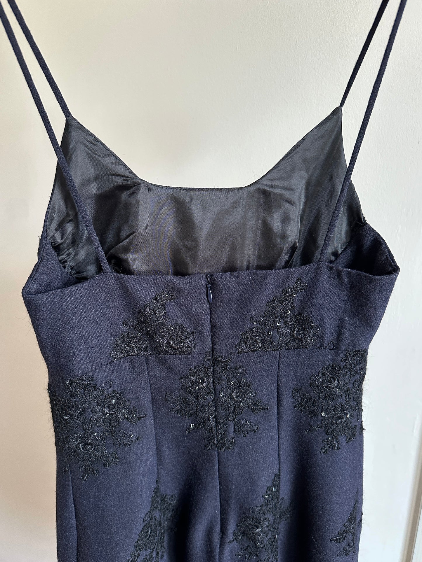 Abito Gio’ Guerreri Tubino in Lana Blu con Paillettes