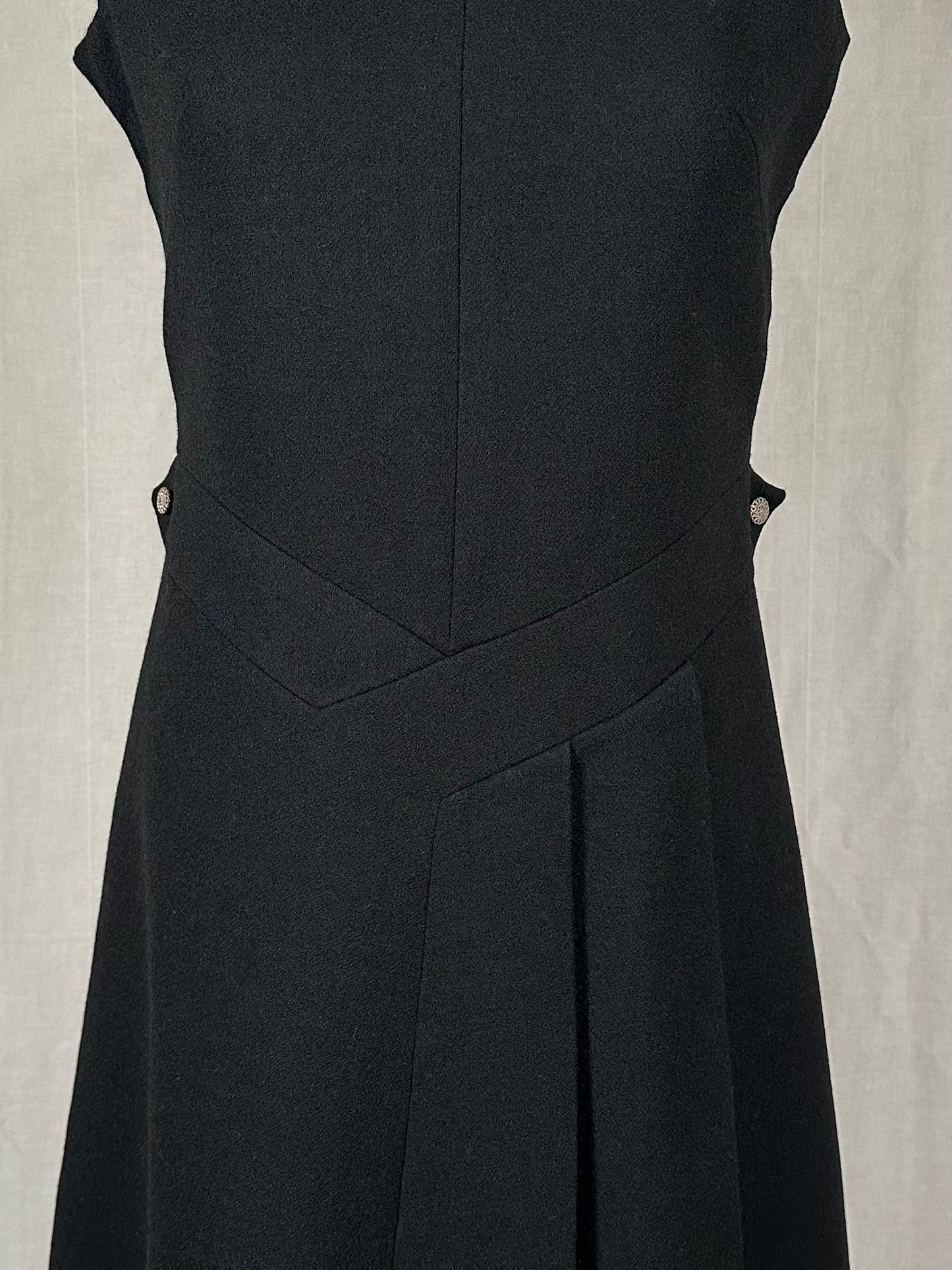 Abito Vintage Anni ‘60 Sartoriale in Lana Nero