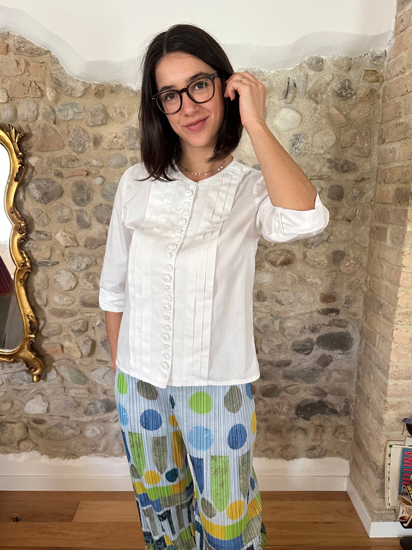 Camicia Anni ‘90 in Cotone Bianco Tg.42
