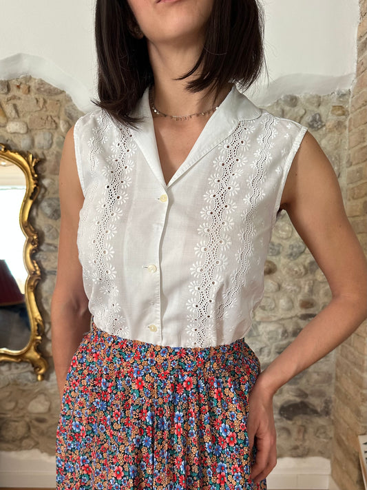 Camicia Anni ‘80 in Cotone Bianco Tg.40