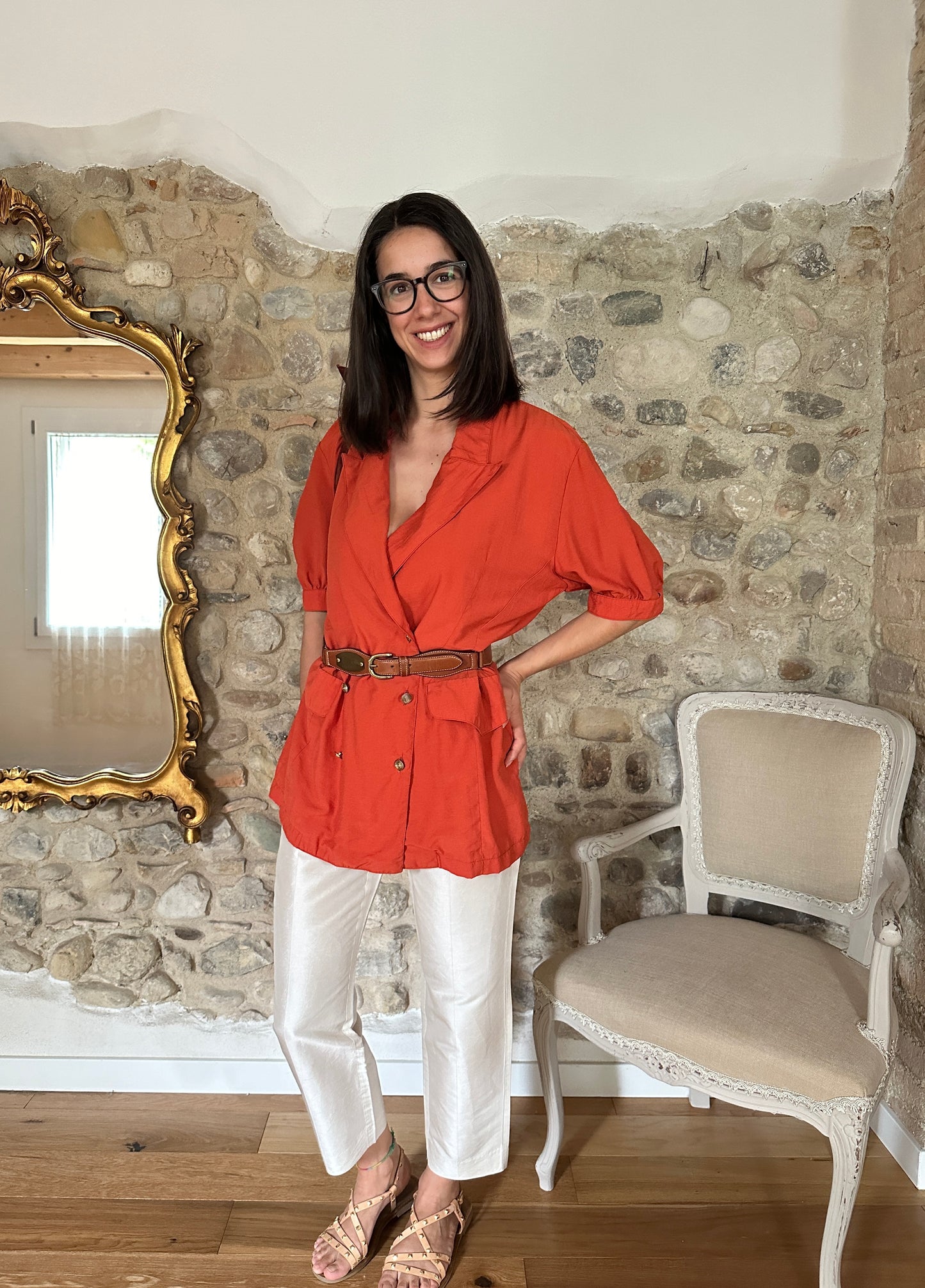 Camicia Nuova Anni Settanta Mattone Tg.48/50