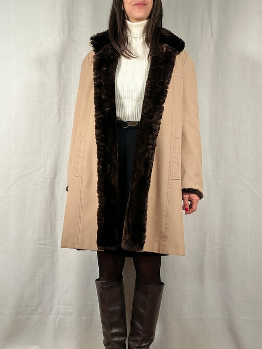 Soprabito Anni ‘70 in Lana con Gilet in Castoro