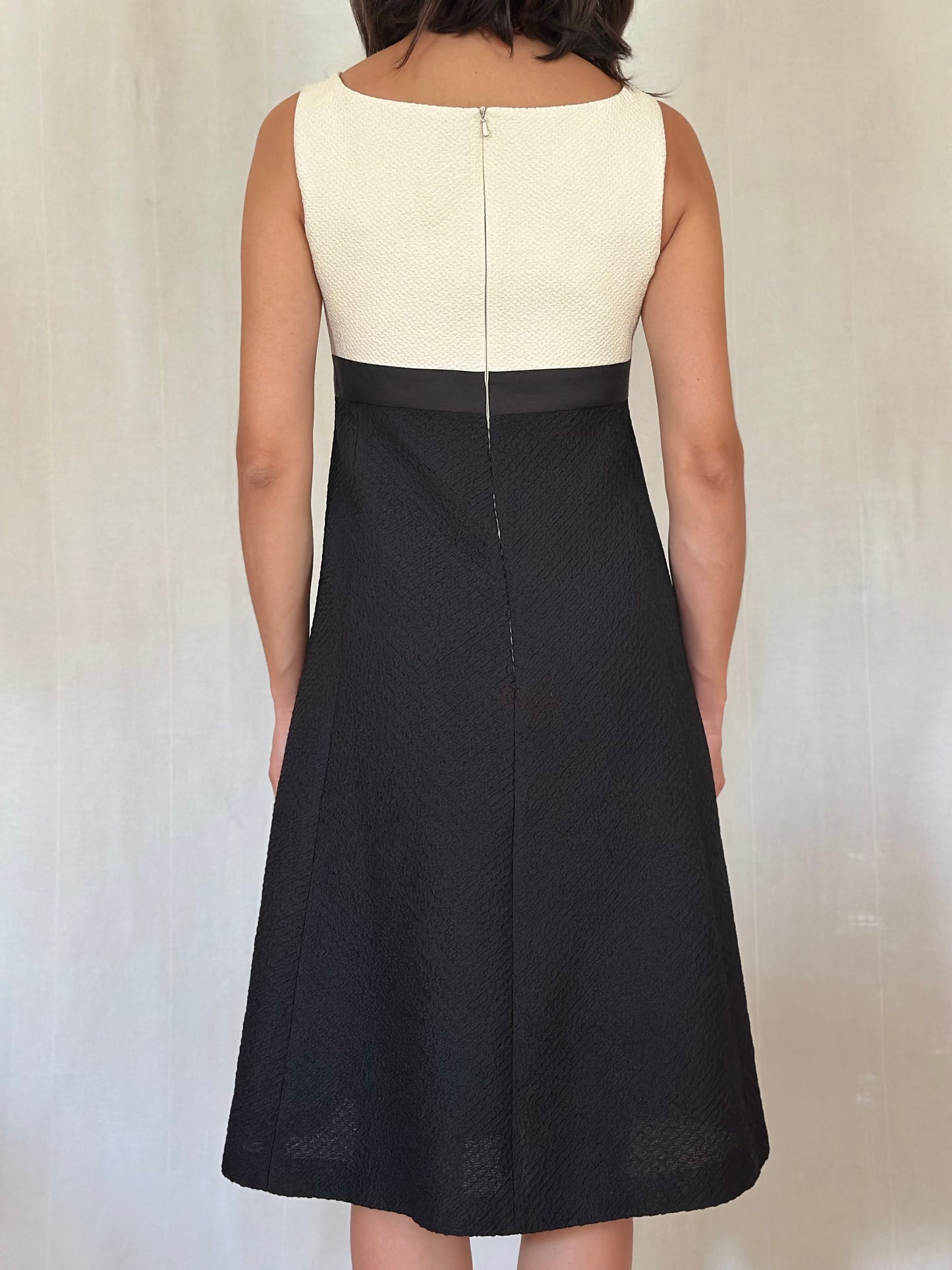 Abito MaxMara Pianoforte Elegante Nero e Panna Tg.42