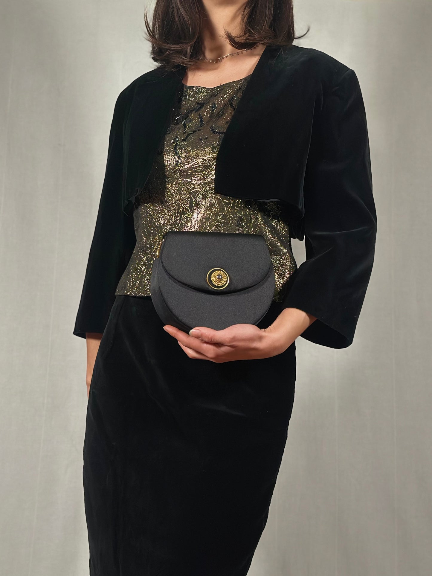 Borsa Rodo Anni ‘80 in Seta Nera