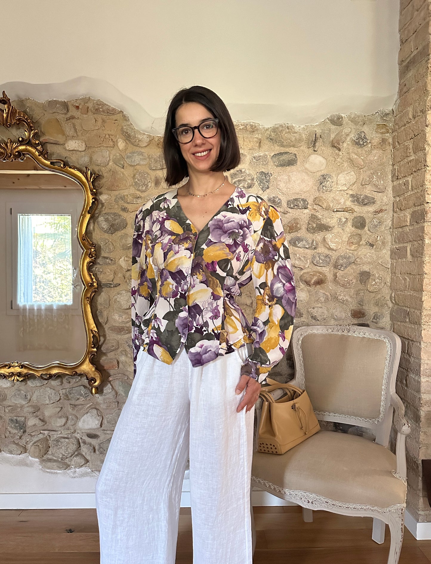 Camicia Anni ‘80 in Seta Floreale Tg.40/42