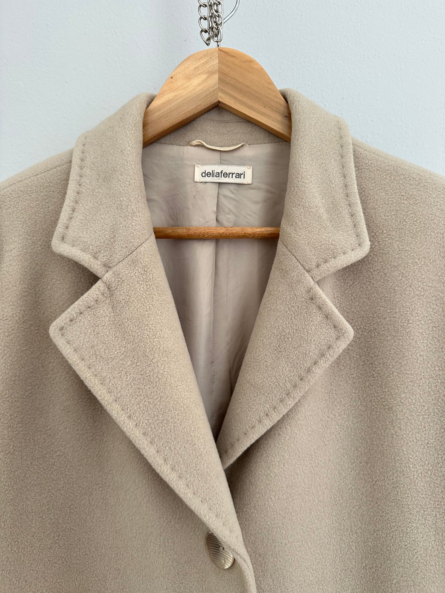 Cappotto Delia Ferrari in Lana Greige