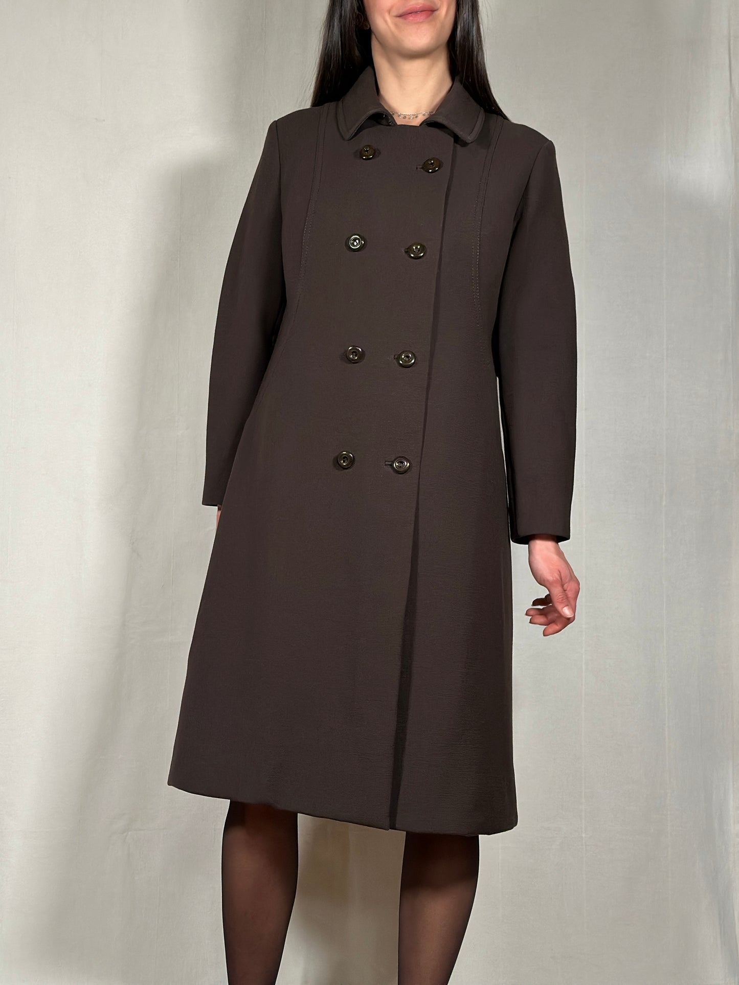Cappotto Vintage Metà Anni ‘60 Sartoriale Marrone Cioccolato