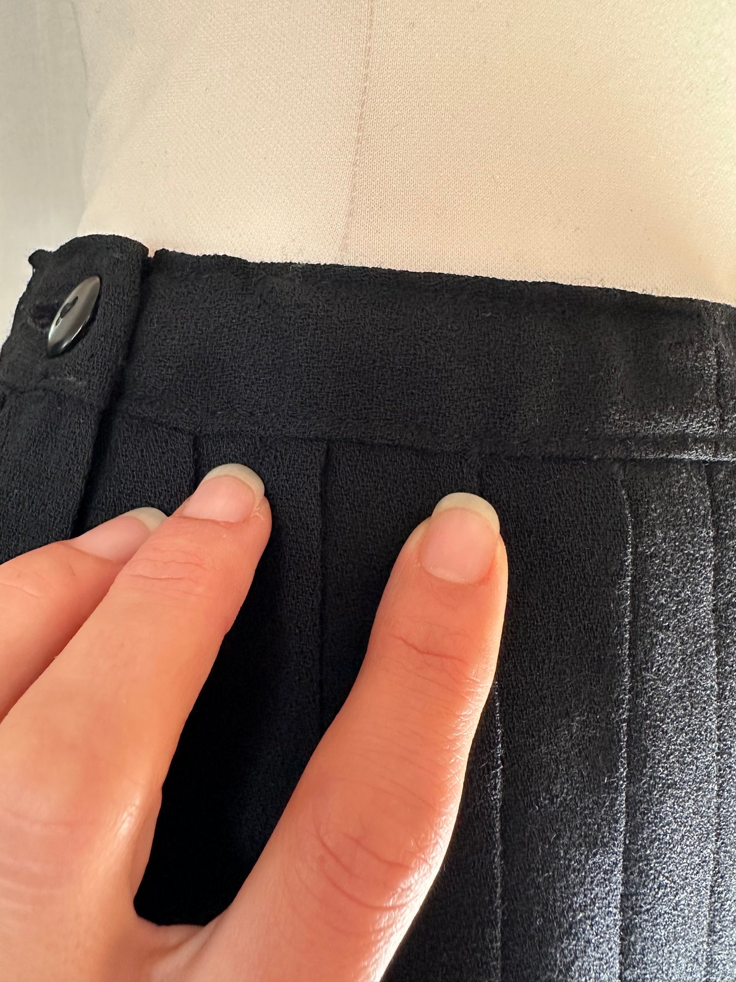 Gonna a Pieghe Anni ‘70 in Lana Nera Tg.40/42/44