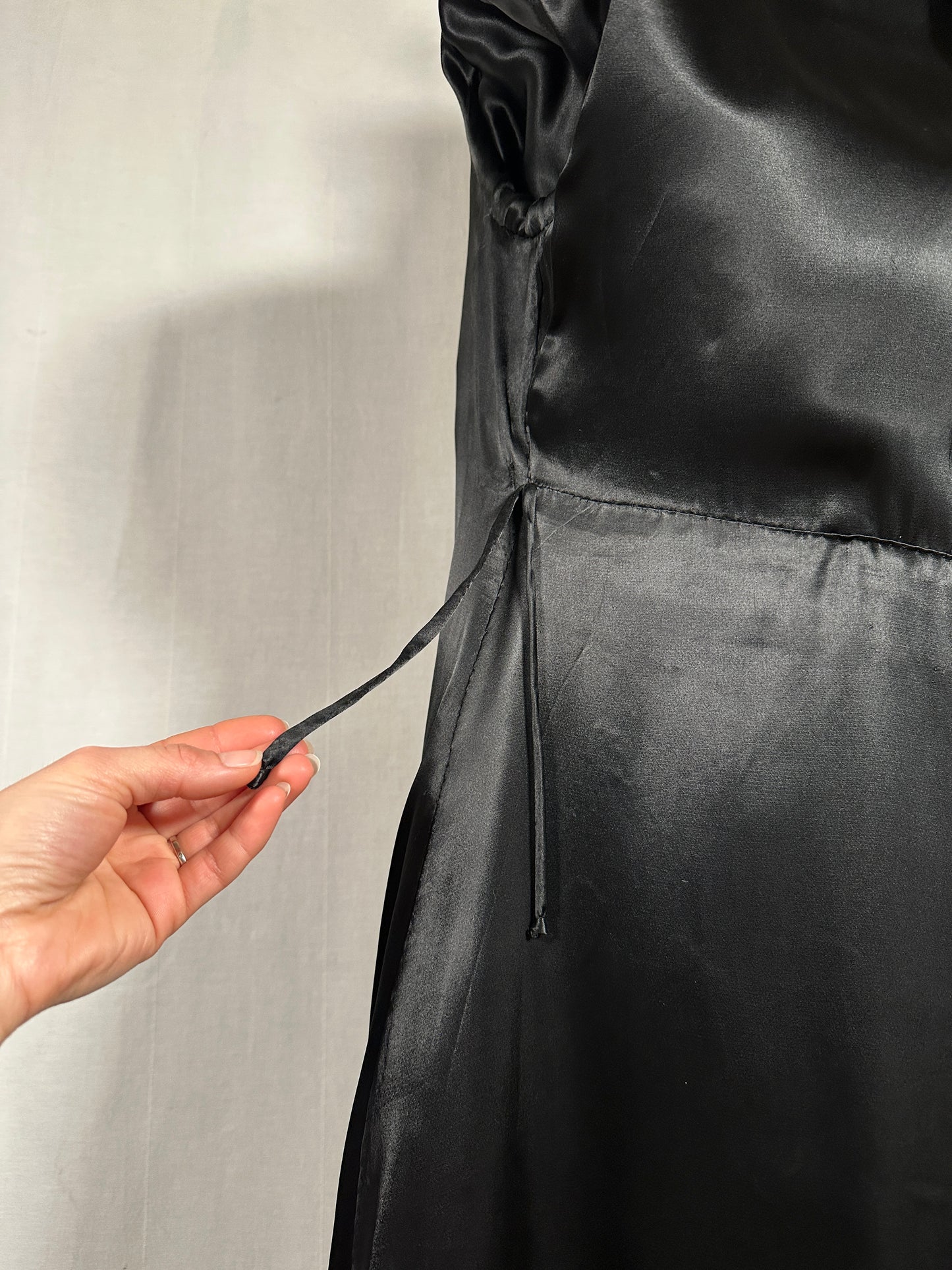 Cappotto Vintage Fine Anni ‘50 Sartoriale in Stile 40es in Lana con Collo in Astrakan Nero