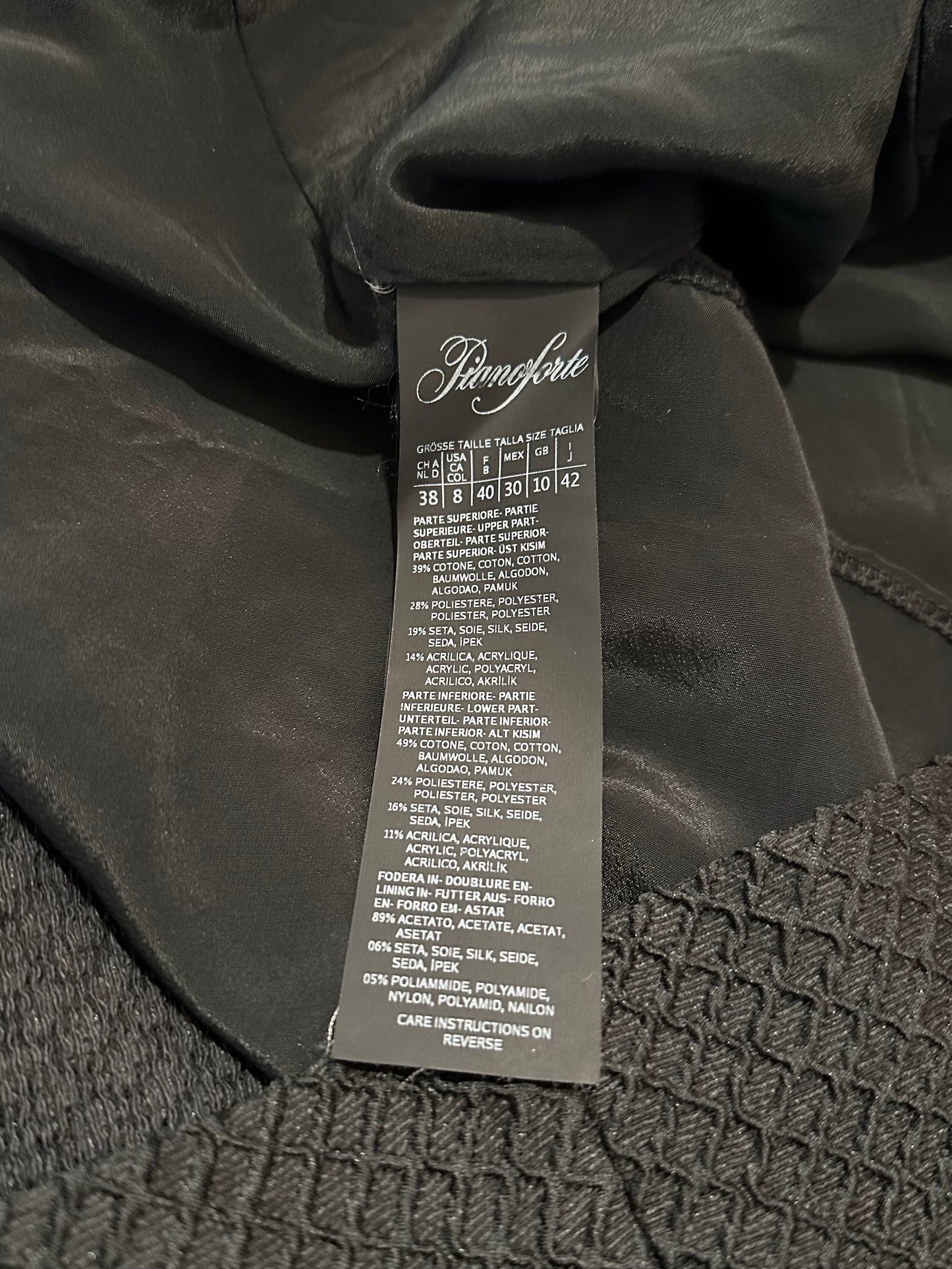 Abito MaxMara Pianoforte Elegante Nero e Panna Tg.42