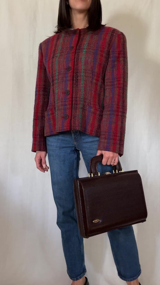 Borsa Valigetta Anni ‘70 Ika Similpelle Lucertola Marrone